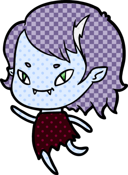 Çizgi film dostu vampir kız bir insan tarafından çizilmiş.