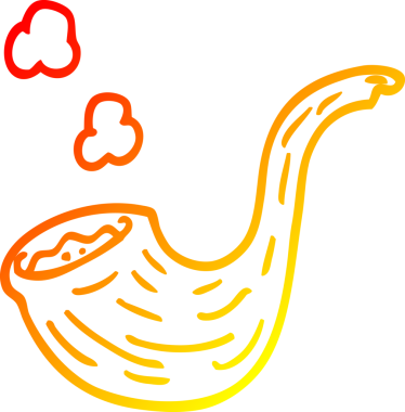 Bir insan tarafından çizilmiş sigara piposunun sıcak çizgi çizimi
