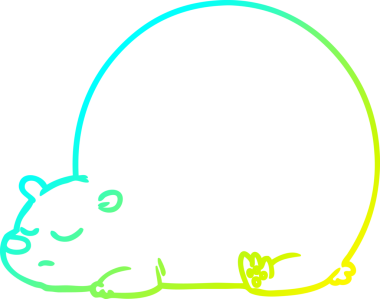 Bir insan tarafından çizilen çizgi film ayısının soğuk gradyan çizgisi.