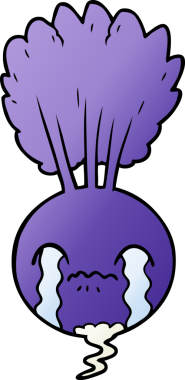 Bir insan tarafından çizilmiş ağlayan pancar çizgi filmi.