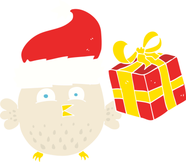 Bir insan tarafından çizilen baykuşun düz renk çizimi