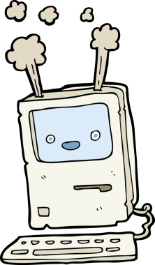 bir insan tarafından çizilmiş eski bir bilgisayar