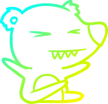 Bir insan tarafından çizilen kızgın ayı karikatürünün soğuk gradyan çizgisi