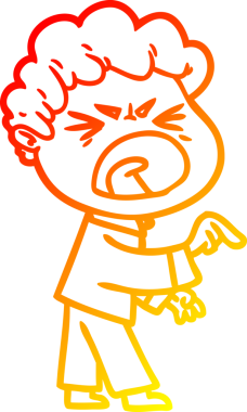 Bir insan tarafından çizilmiş kızgın bir adamın çizgi film çizimi.