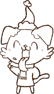 Bir insan tarafından çizilmiş Noel Köpeği Kömürü