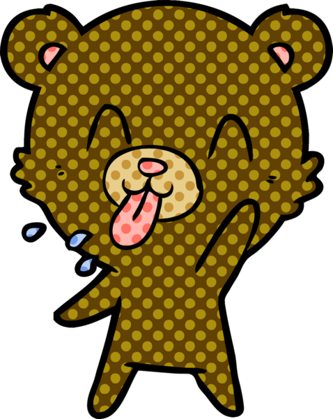 Bir insan tarafından çizilmiş kaba çizgi film ayısı.