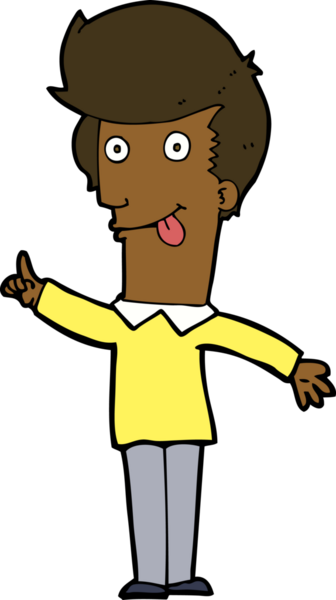 Bir insan tarafından çizilmiş bir fikri olan komik bir adam.