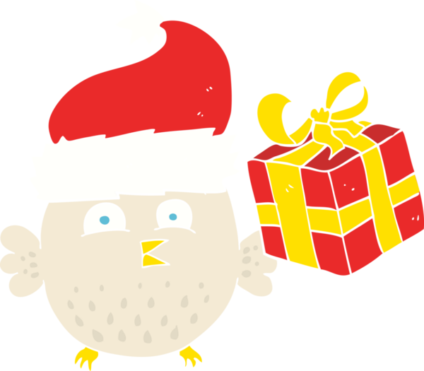 Bir insan tarafından çizilen baykuşun düz renk çizimi