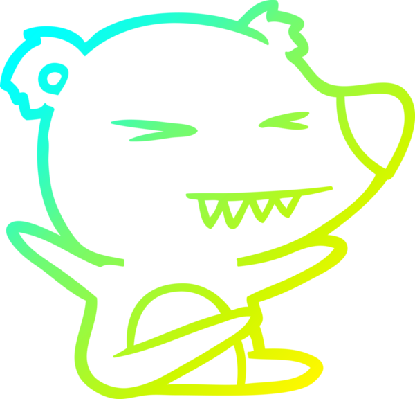 Bir insan tarafından çizilen kızgın ayı karikatürünün soğuk gradyan çizgisi