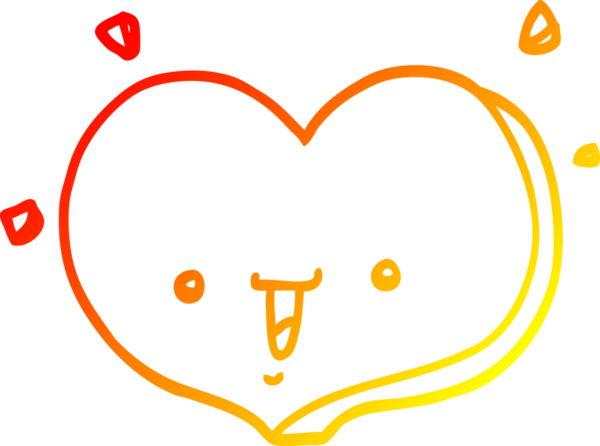 Bir insan tarafından çizilen mutlu aşk kalbinin çizgi çizimi.