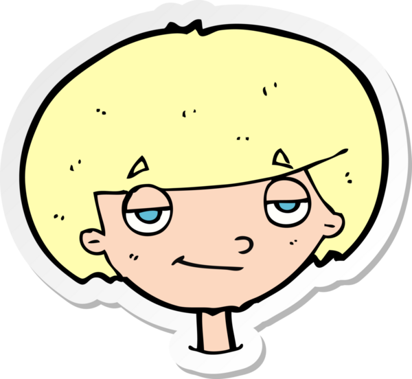 Bir insan tarafından çizilmiş kendini beğenmiş bir çocuğun çıkartması.