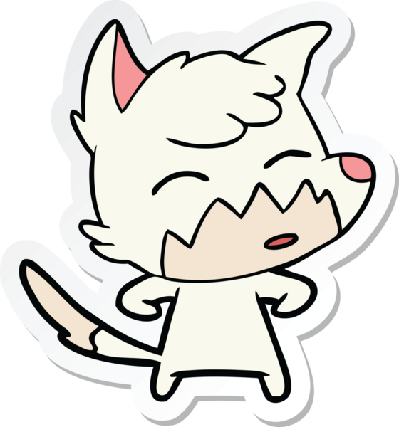 Bir insan tarafından çizilmiş bir tilkinin çıkartması.