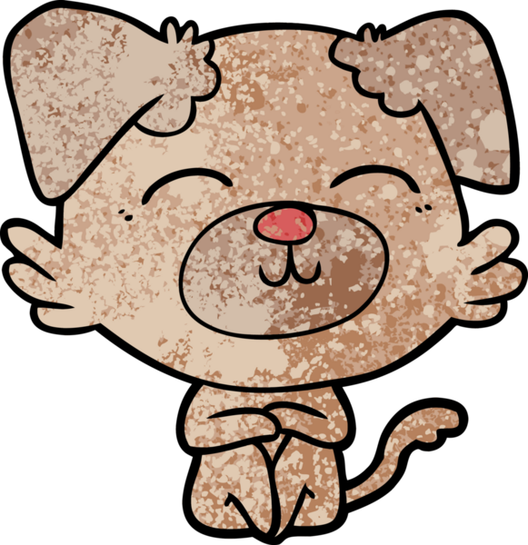 Bir insan tarafından çizilmiş çizgi film köpeği.