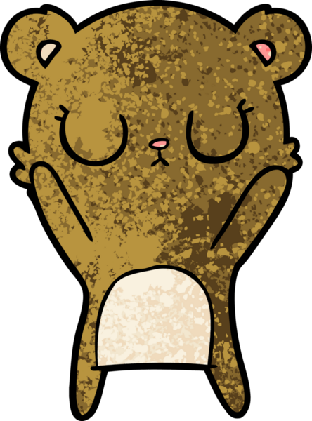 Bir insan tarafından çizilmiş barışçıl ayı yavrusu.