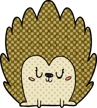 Bir insan tarafından çizilmiş şirin bir kirpi çizgi filmi.