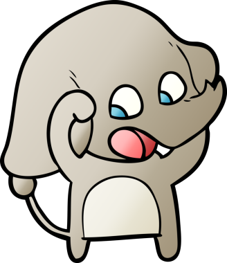 Bir insan tarafından çizilmiş şirin bir fil.