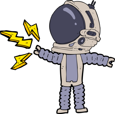 Bir insan tarafından çizilmiş bir astronot.