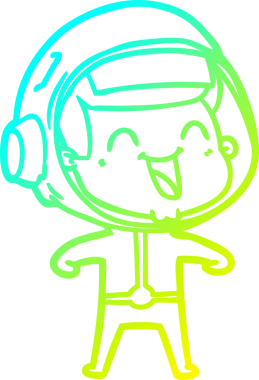 Bir insan tarafından çizilmiş mutlu bir astronotun soğuk gradyan çizimi.