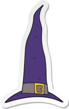 Bir insan tarafından çizilmiş bir çizgi roman cadısının şapkası.