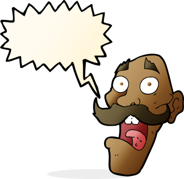 Çizgi film, bir insan tarafından çizilmiş konuşma balonlu yaşlı adamı korkuttu.