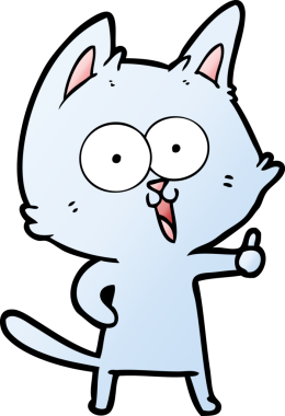 Bir insan tarafından çizilmiş komik çizgi film kedisi.