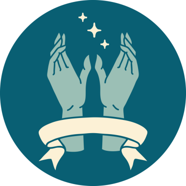 bir insan tarafından çizilmiş, uzanma sancağıyla dövme biçimi simgesi