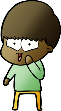 Bir insan tarafından çizilmiş mutlu çocuk çizgi filmi.