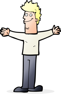 Bir insan tarafından çizilmiş mutlu bir adam.