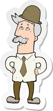 Bir insan tarafından çizilmiş yaşlı bir adamın çıkartması.