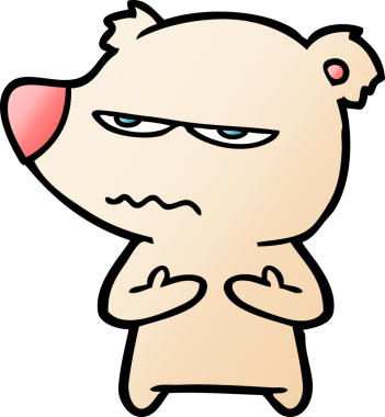 Bir insan tarafından çizilmiş kızgın ayı çizgi filmi.