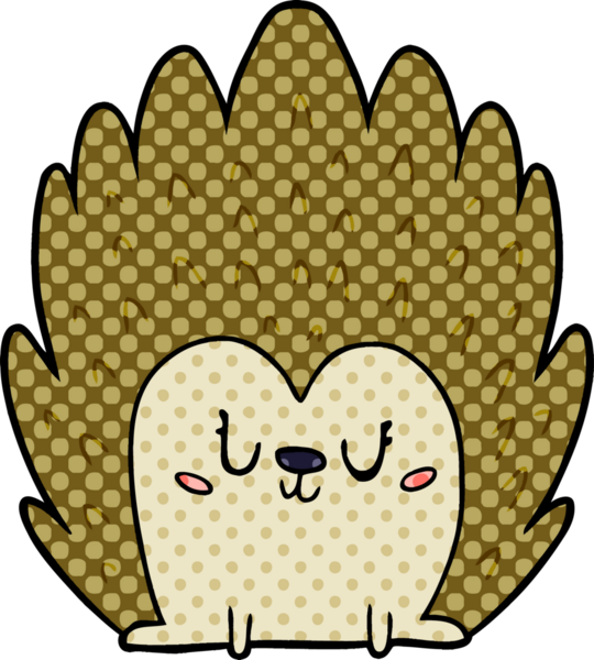 Bir insan tarafından çizilmiş şirin bir kirpi çizgi filmi.