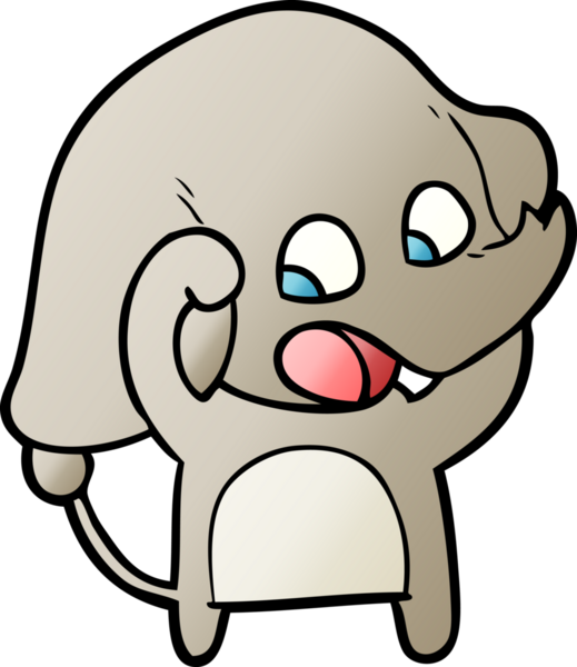 Bir insan tarafından çizilmiş şirin bir fil.