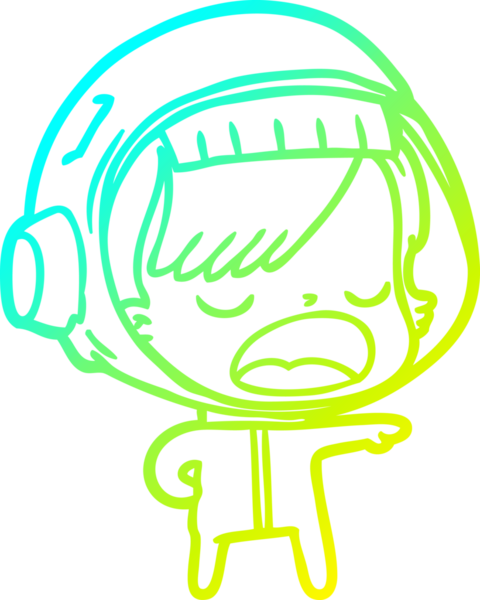 Bir insan tarafından çizilmiş bir karikatür astronot kadın çizimi.