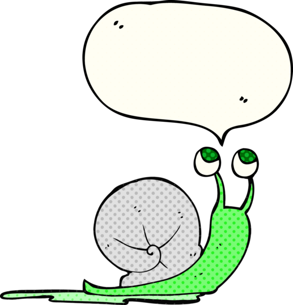 Bir insan tarafından çizilmiş serbest çizilmiş çizgi roman konuşma balonu salyangozu.