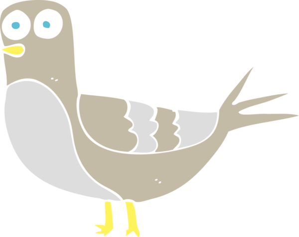 Bir insan tarafından çizilmiş güvercinin düz renk çizimi