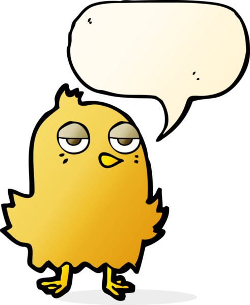 Bir insan tarafından çizilmiş konuşma balonlu sıkılmış bir kuş.