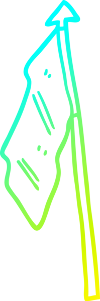 Bir insan tarafından çizilen beyaz bayrağın soğuk gradyan çizgisi.