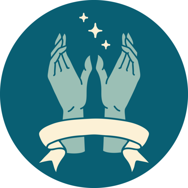 bir insan tarafından çizilmiş, uzanma sancağıyla dövme biçimi simgesi