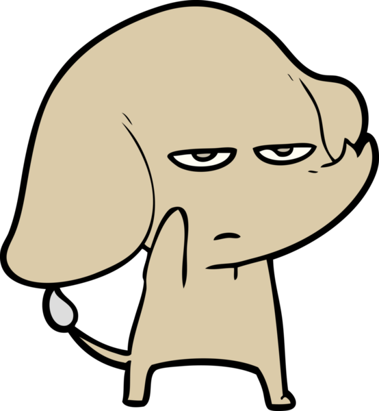 Bir insan tarafından çizilmiş kızgın bir fil.