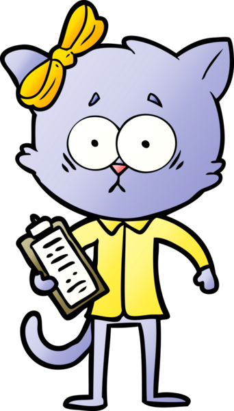 Bir insan tarafından çizilmiş çizgi film kedisi.