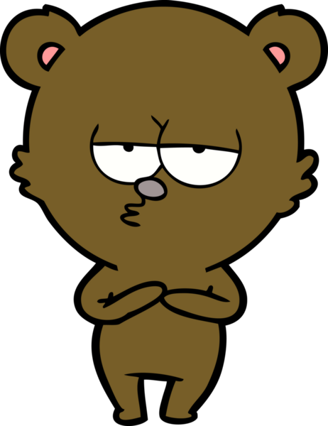 Bir insan tarafından çizilmiş sıkılmış ayı çizgi filmi