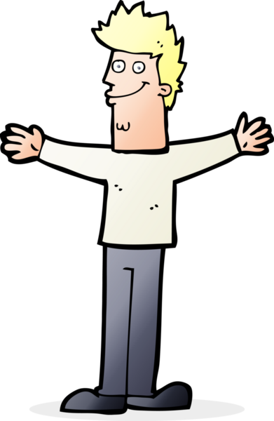 Bir insan tarafından çizilmiş mutlu bir adam.