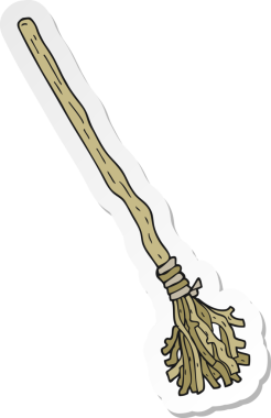 Bir insan tarafından çizilmiş bir süpürge sapının çıkartması.