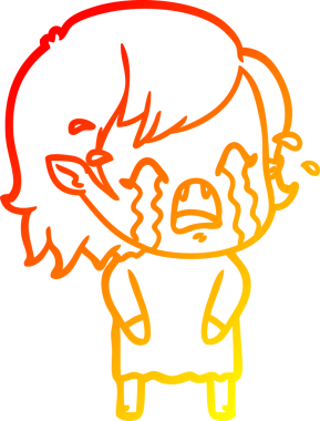 Bir insan tarafından çizilmiş ağlayan vampir kız çizgi filmi.