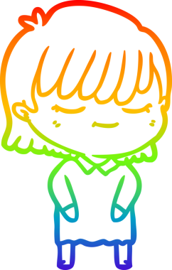 gökkuşağı gradyan çizimi bir insan tarafından çizilmiş bir karikatür kadın