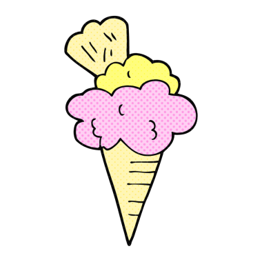 Bir insan tarafından çizilmiş karikatür dondurması.