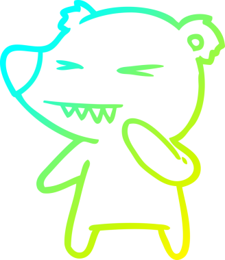 Bir insan tarafından çizilmiş kızgın bir kutup ayısı karikatürü.