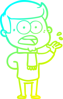 Bir insan tarafından çizilen bir karikatürün soğuk gradyan çizimi.