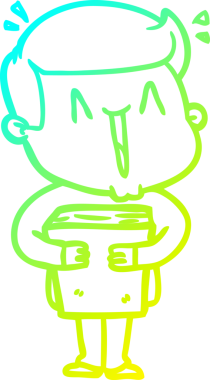 Bir insan tarafından çizilmiş, heyecanlı bir çizgi film çizimi.