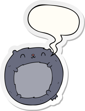 Bir insan tarafından çizilmiş baloncuk çıkartmalı çizgi film ayısı.